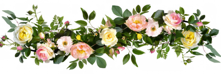 Pink and Yellow Flower Garland