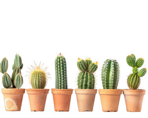 Fototapeta premium Assorted Cacti in Terracotta Pots