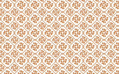 Golden vector floral seamless pattern. Abstract luxury geometric ornamental texture with small flower silhouettes. Gold and white simple ornament in oriental style.