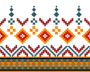 abstract Traditional geometric ethnic fabric pattern ornate elements with ethnic patterns design for textiles, rugs, clothing, sarong, scarf, batik, wrap, embroidery, print, curtain, carpet