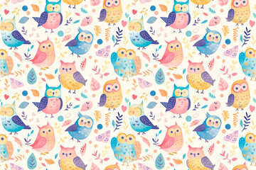 A seamless pattern with vibrant flowers and leaves in bright colors, providing a lively and energetic tile ornament that brings a cheerful and festive atmosphere to any project.