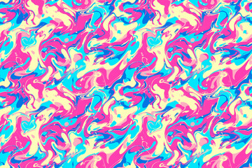 A dynamic seamless pattern with vibrant blue and pink marbled designs, creating an energetic tile ornament perfect for bold and modern decor concepts