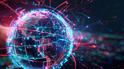 USA telecommunication and data transfer networks with global internet connectivity for communication technology. Includes internet of thing, finance, business, blockchain, and security.