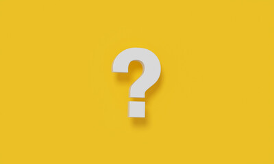White Question Mark on Yellow Background