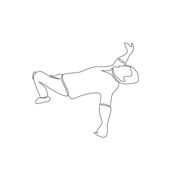 single line drawing person falling clip art preview
