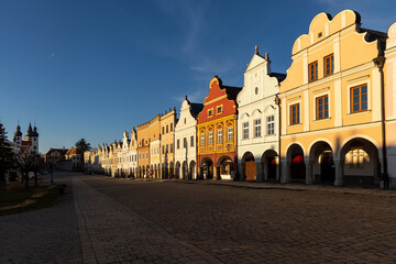 Naklejka premium Telc, Unesco world heritage site, Southern Moravia, Czech Republic.