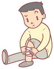 怪我のイラスト - 打撲・裂傷・脚の怪我