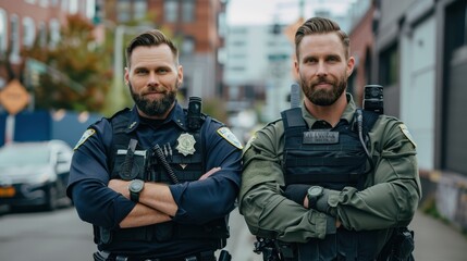 Fototapeta premium The police officers on patrol