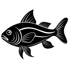 pan gash fish silhouette vector art illustration