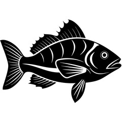 pan gash fish silhouette vector art illustration