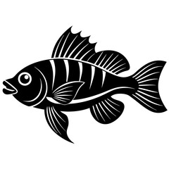 pan gash fish silhouette vector art illustration