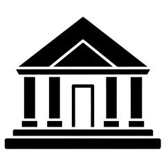 simple black vector silhouette illustration of Bank buildings