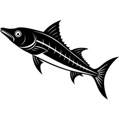 Wahoo fish silhouette vector illustration