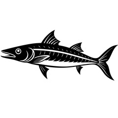 Wahoo fish silhouette vector illustration