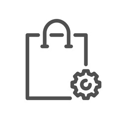 Shopping bag related icon outline and linear vector.
