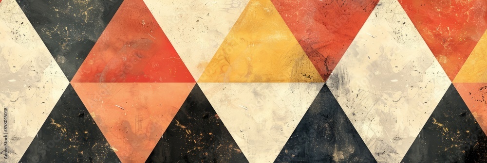 Poster abstract colored geometric pattern in minimalist style