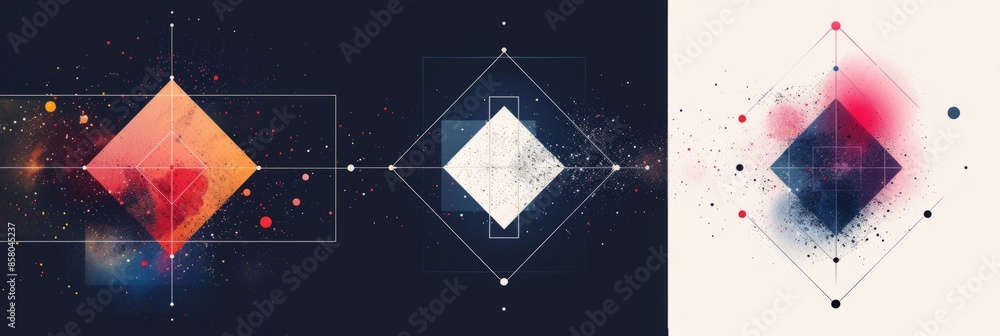 Poster abstract color geometric pattern background