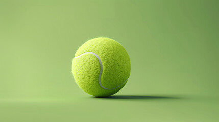 A Tennis Ball on a Green Background