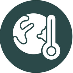 Climate Change Glyph Circle Icon