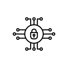 Online Cyber Security Icon Ideal for Data Protection and IT Safety