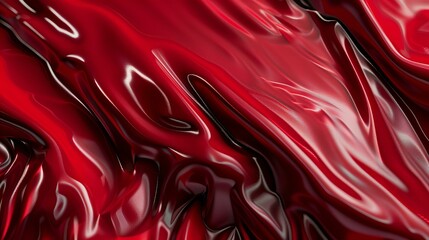 Obraz premium red, glossy, wavy and metallic background