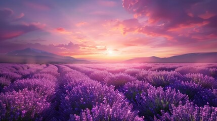 Lavender Field Sunset.