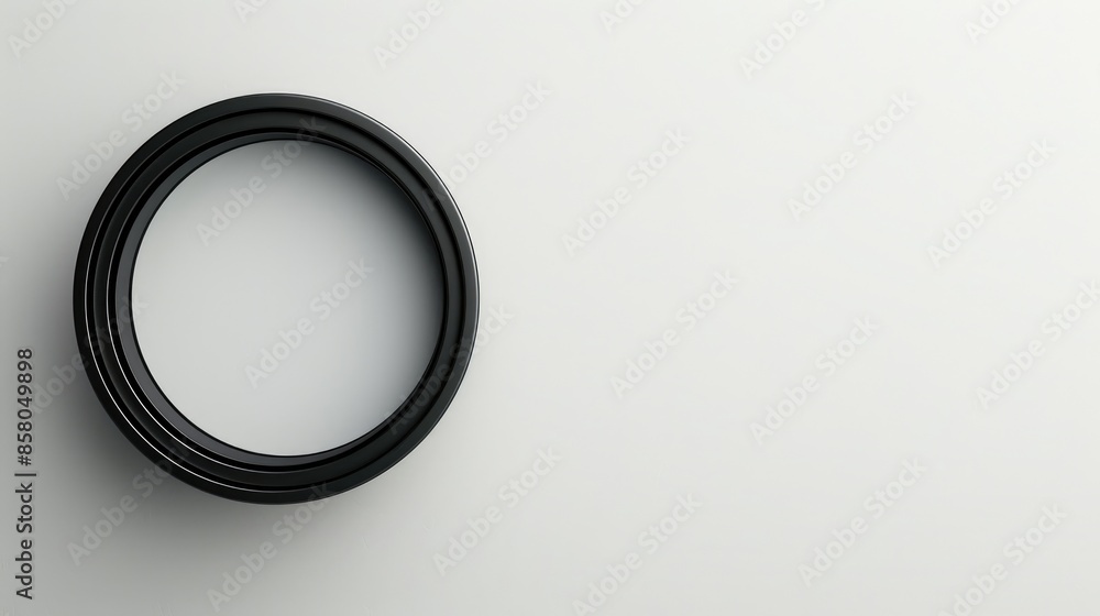 Aufkleber microscope lens on white background with empty space for text