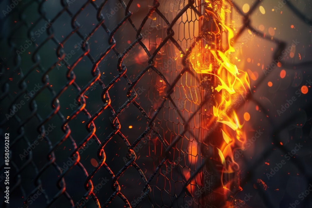 Poster secure network connections. firewall concept