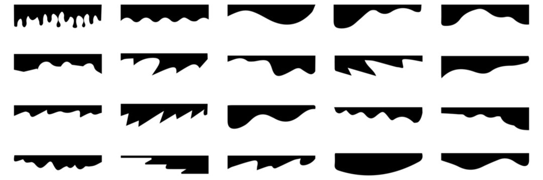 Website border, form of web page divider. Geometric and organic split header for graphic design template - app, banner, page, poster, menu. vector