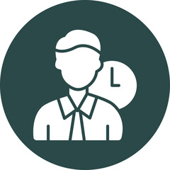 Working Hours Glyph Circle Icon