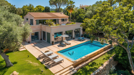 Relax in a modern villa with pool and garden in a peaceful environment