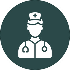 Stethoscope Glyph Circle Icon
