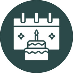 Fototapeta premium Birthday Glyph Circle Icon