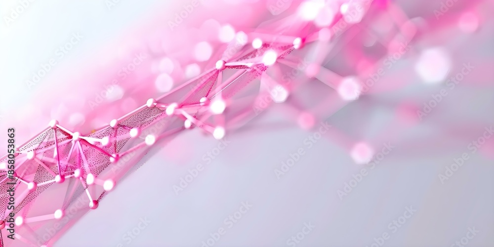 Poster abstract techy background with low polygons, lines, and dots in plexus formation. concept abstract d