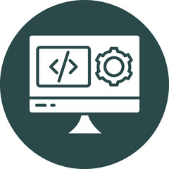 Software Engineering Glyph Circle Icon