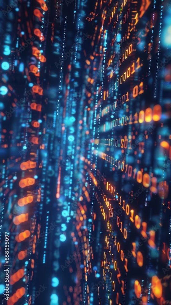 Poster cybersecurity. encryption secures data by converting it into unreadable code concept