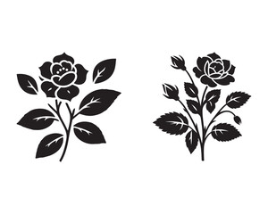 Jessamine, rose silhouette design vector art AI generated