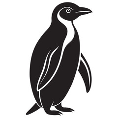 penguin silhouette isolated on white