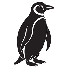 penguin silhouette isolated on white