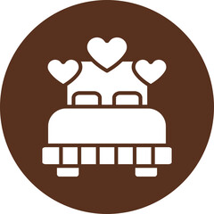 Bed Vector Glyph Circle Icon