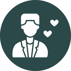 Groom Vector Glyph Circle Icon
