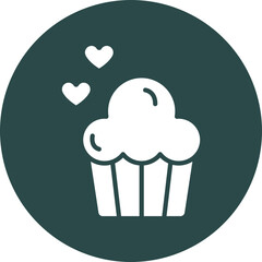 Cupcake Vector Glyph Circle Icon