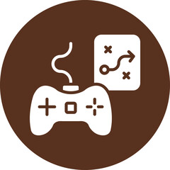 Game Plan Vector Glyph Circle Icon