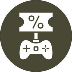 Discount Coupon Vector Glyph Circle Icon