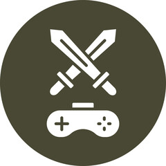Adventure Game Vector Glyph Circle Icon