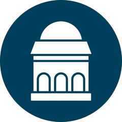 Museum Vector Glyph Circle Icon