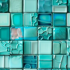 Light blue ceramic tiles seamless pattern background