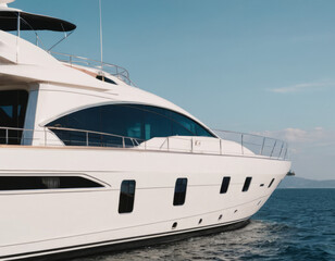 Naklejka premium Un imponente yacht di lusso, con più ponti e una silhouette slanciata e moderna. 