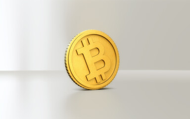 Realistic 3D illustration of Bitcoin, coin, digital currency and investment. Illustration of world digital currency gold coins. Bitcoin on a white background.