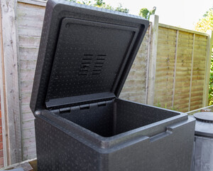 Open hot bin composter urban backyard sustainable lifestyle organic gardening